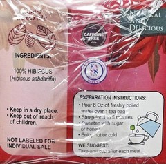 TE DE JAMAICA HIBISCUS 25 BAGS 0.03 EACH ANTIOXIDANTE ANTIOXIDANT Made in Mexico
