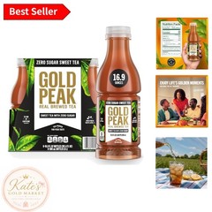 6 Bottles of Real Brewed Zero Sugar Sweet Tea – Refreshing 16.9 fl oz Beverage