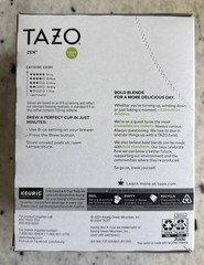 Tazo Zen Green Tea Keurig K-Cup Tea Pods 22 Count Exp Oct 2027 Lemongrass Mint