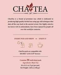 Cha4TEA 36-Count Black Tea Pods for Keurig K-Cup Brewers 36 Count (Pack of 1)