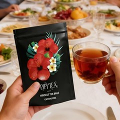PiPi Tea Organic Hibiscus Tea Bags – Caffeine Free Herbal Tea Rich in Antioxi