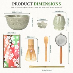 Matcha Whisk Set, Japanese Tea Ceremony Utensils (8 PCS) with Matcha Bowl wit…