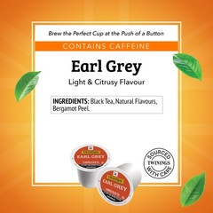 Twinings Earl Grey Black Tea K-Cup Pods for 24 Count (Pack of 1), Multi