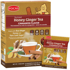 Honey Ginger Instant Tea Powder 20Pk Cinnamon Flavor Caffeine Free Drink