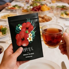 PiPi Tea Organic Hibiscus Tea Bags，Caffeine Free Herbal Tea Rich In Antioxidants