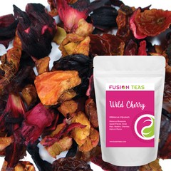 Wild Cherry Hibiscus Fruit Tea – Herbal Loose Leaf Tisane – Fusion Teas