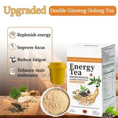 Energy Tea Immune Booster Ginseng Oolong Tea, Kidney Liver Tea For Women & Men
