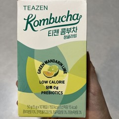 [TEAZEN] Green Mandarin Lime Kombucha Tea 10 Sticks Low Calorie, Prebiotics 8/27