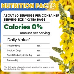 60 Mullein Leaf Tea Bags, From 100% Natural Mullein Leaves for Lungs Health a…