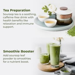 100% Pure Soursop Leaf Powder 4.5oz – Natural Graviola for Tea, Baking, Vegan, N