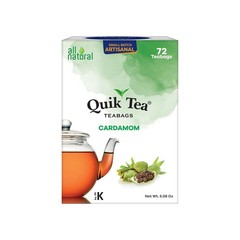 QuikTea Cardamom Tea Bags – 72 Count – Premium Assam 1 (Pack of 72)