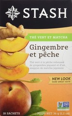 Green Tea with Ginger Peach & Matcha – 18 Count, Naturally Delicious