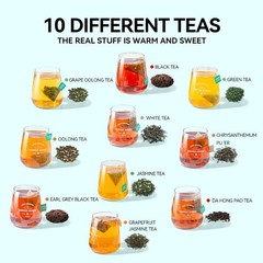 BEI CAI Tea Bags Sampler Assortment Box (50 Count) 10 Different Flavors,Perfe…
