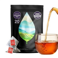 PiPi Tea Organic Oolong Tea Bags – Whole Leaf, 20 Bags (4g Each) – Cortisol &