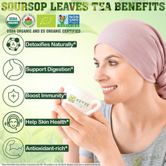 KEYXE – USDA Organic Soursop Graviola Leaves Tea 50 Bags. Non-Gmo Verified , 100