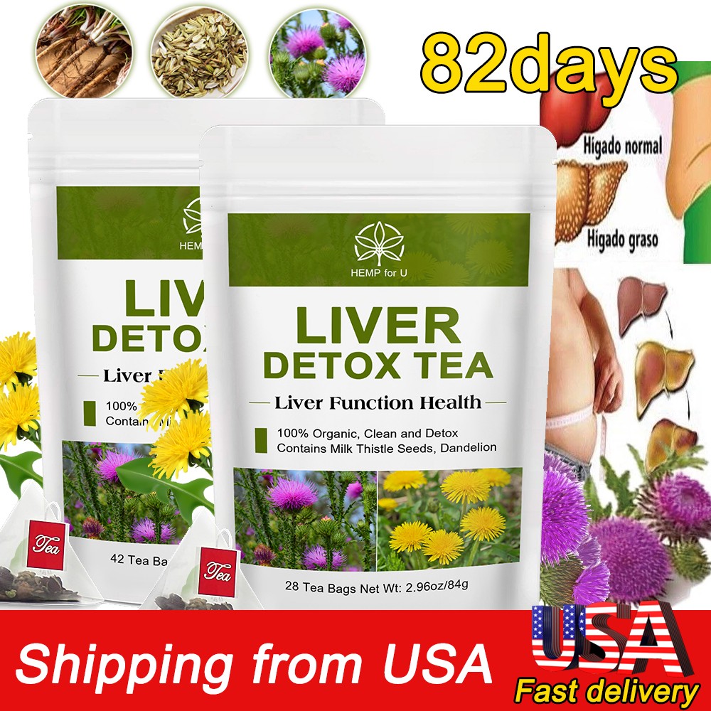 84 Bags Liver Cleanse & Detox Support Liver Detox Tea Herbal Kidney and Pancrea