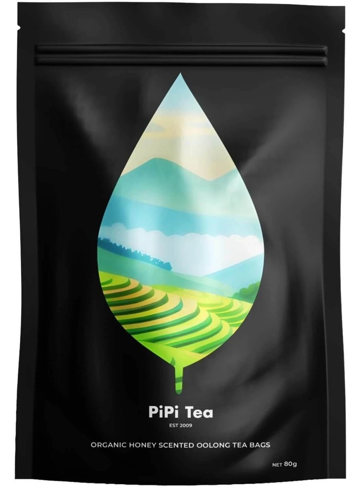 PiPi Tea Organic Oolong Tea Bags – Whole Leaf, 20 Bags 4g Each – Cortisol Ca…