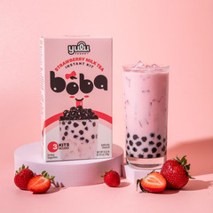 Instant Strawberry Milk Tea Bubble Drink Kit – 3 Servings 8.25 oz