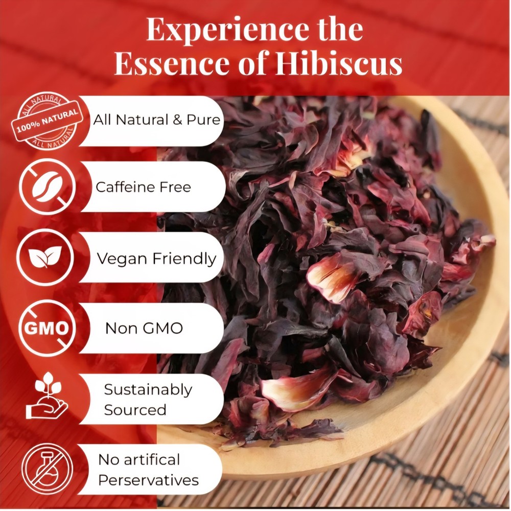 1/2Lb 100% Premium Dried Hibiscus Flowers/ 1/2Lb 100% calidad Flor Jamaica Seca