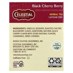 Herbal Tea, Black Cherry Berry, Caffeine Free, 20 Tea Bags, 1.6 oz (45 g)