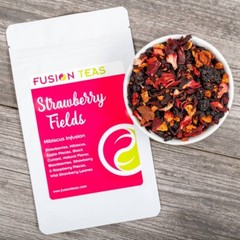 Strawberry Fields Hibiscus Fruit Tea – Herbal Loose Leaf Tisane – Fusion Teas