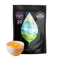 PiPi Tea Organic Oolong Tea Bags – Whole Leaf, 20 Bags (4g Each) – Cortisol