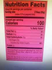 (ONE-82.6 oz) 35 qt 4C RASPBERRY ICED TEA MIX CANISTER WITH SCOOP INSIDE, KOSHER