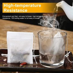 500Pcs Tea Bags Disposable Drawstring Flip Empty Teabags Herb Loose Teas Filters