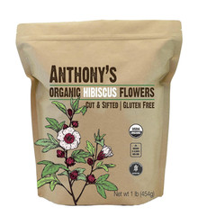 Organic Hibiscus Flowers, 1 Lb, Cut & Sifted, Gluten Free, Non GMO, Non Irradiat
