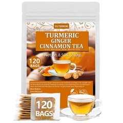 120 Turmeric, Ginger, Cinnamon Blend Tea Bags, 100% Natural & No Additives &…