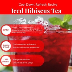75 Hibiscus Tea Bags, Pure Dried Hibiscus Flower Tea, Te De Hibisco, Herbal Tea