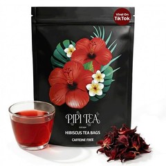 PiPi Tea Organic Hibiscus Tea Bags Caffeine Free Herbal Tea Rich in Antioxi 30