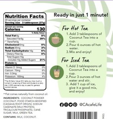 CAcafe Coconut Tea, Green Tea Infused with Coconut 19.05oz