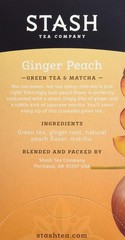 Green Tea with Ginger Peach & Matcha – 18 Count, Naturally Delicious