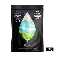 PiPi Tea Organic Oolong Tea Bags – Whole Leaf, 20 Bags (4g Each)-Weight Loss