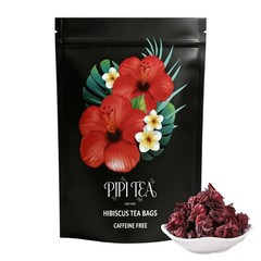 PiPi Tea Organic Hibiscus Tea Bags – Caffeine Free Herbal Tea Rich in Antioxi