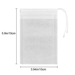 300×Disposable Drawstring Filter Bag – Biodegradable Tea Compostable 3.94″x5.9″