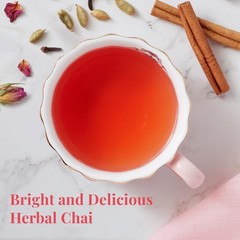 Republic Pink Chai Herbal Tea Tin 36 Tea Bags Naturally Caffeine Free