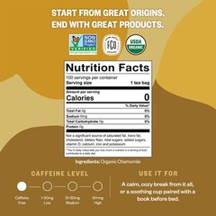 FGO Organic Chamomile Tea, 100 Count, Eco-Conscious Tea 100 Count (Pack of 1)