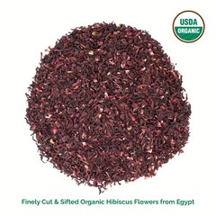 Hibiscus Tea, 1LB, Organic Flowers from Egypt – Cut & 16 Ounce