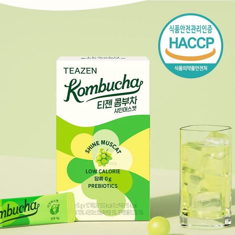 TEAZEN Shine Muscat Kombucha Tea 10 Sticks on sale prices + free gift
