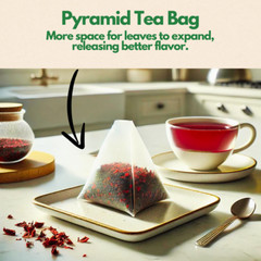 Organic Hibiscus Tea Bags – 100 Count (Plant-Based Pyramid Tea Bags)
