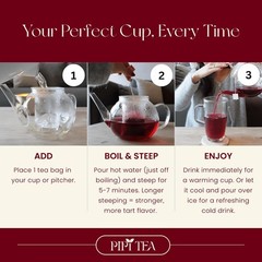 PiPi Tea Organic Hibiscus Tea Bags – Caffeine Free Herbal Tea Rich in Antioxi…