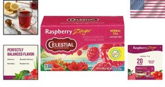 Delicious Raspberry Zinger Herbal Tea – 20 Tea Bags, Naturally Caffeine Free
