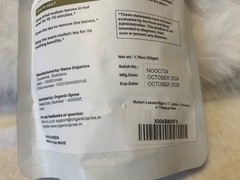 Organic Mullein Leaves Plant Based 1.76 (50 g) Organic. Loose Leaf Exp 10/26