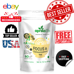 Focus & Concentration Herbal Tea for Attention & Energy , 60 bags, USA seller