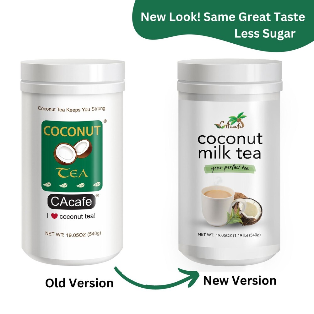 CAcafe Coconut Tea, Green Tea Infused with Coconut 19.05oz