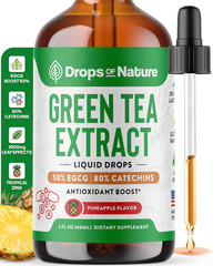 Green Tea 10:1 Extract 50% EGCG – Green Tea Liquid Drops – Vegan, 4X More Powerf