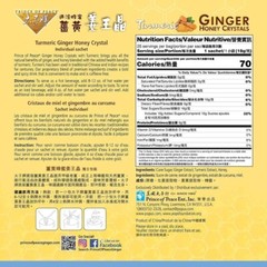 Prince Of Peace Instant Ginger Honey Crystals w/ Turmeric, 25 Sachets Honey Tea