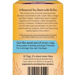 Yogi Tea – DeTox Tea (4 Pack) – Caffeine Free – 64 Organic Herbal Tea Bags